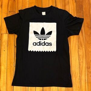 ADIDAS Originals Men's Skate Solid Black Tee - Size SMALL